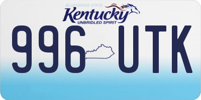 KY license plate 996UTK