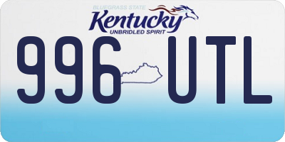 KY license plate 996UTL