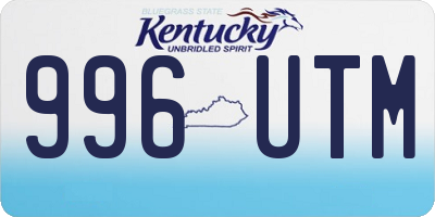 KY license plate 996UTM