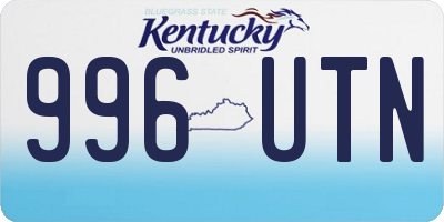 KY license plate 996UTN