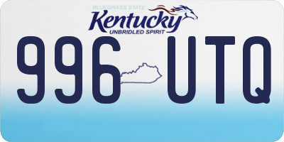 KY license plate 996UTQ