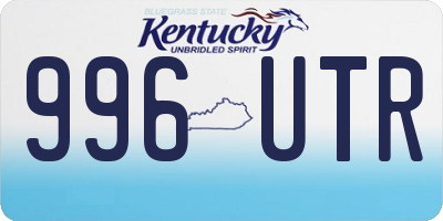 KY license plate 996UTR