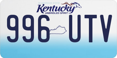 KY license plate 996UTV