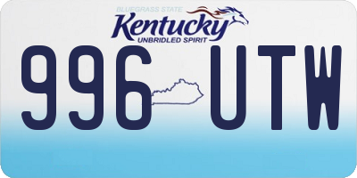KY license plate 996UTW