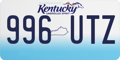 KY license plate 996UTZ