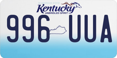 KY license plate 996UUA