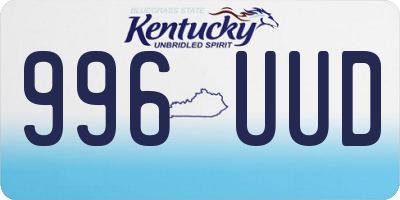 KY license plate 996UUD