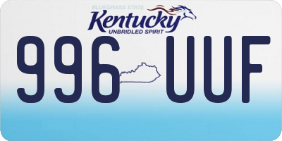 KY license plate 996UUF