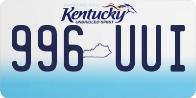KY license plate 996UUI