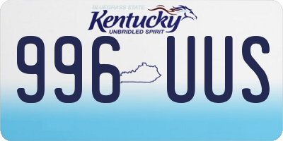 KY license plate 996UUS