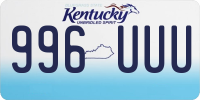KY license plate 996UUU