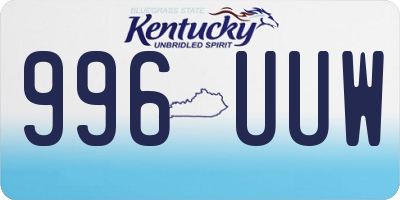 KY license plate 996UUW