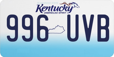KY license plate 996UVB