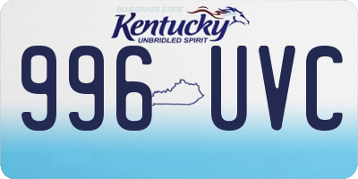 KY license plate 996UVC
