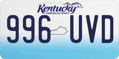 KY license plate 996UVD