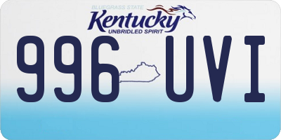 KY license plate 996UVI