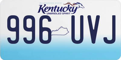 KY license plate 996UVJ