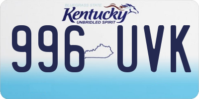 KY license plate 996UVK