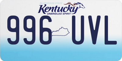 KY license plate 996UVL
