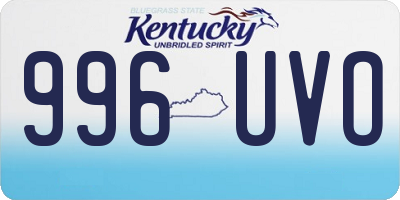 KY license plate 996UVO