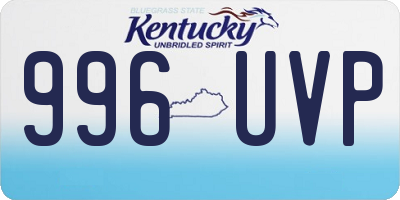 KY license plate 996UVP