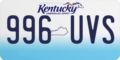 KY license plate 996UVS