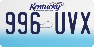 KY license plate 996UVX