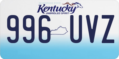 KY license plate 996UVZ