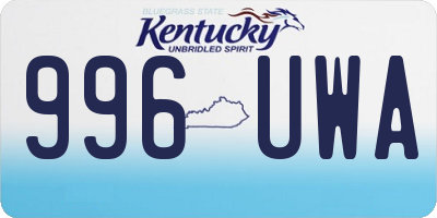 KY license plate 996UWA