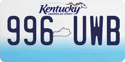 KY license plate 996UWB