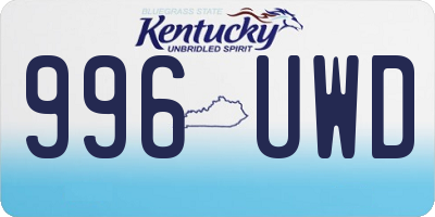 KY license plate 996UWD