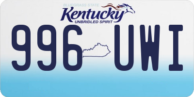 KY license plate 996UWI
