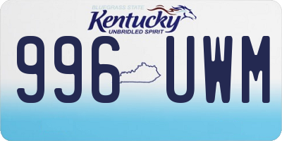 KY license plate 996UWM