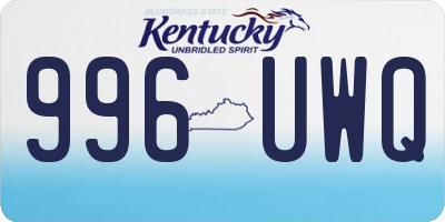 KY license plate 996UWQ
