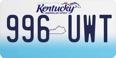 KY license plate 996UWT