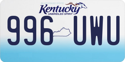 KY license plate 996UWU