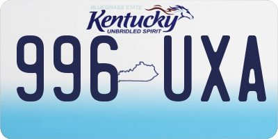 KY license plate 996UXA