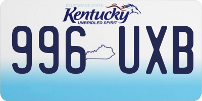 KY license plate 996UXB