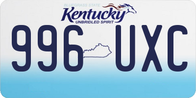 KY license plate 996UXC