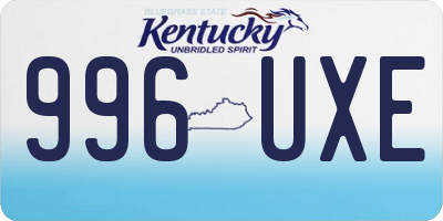 KY license plate 996UXE