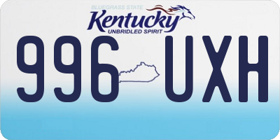KY license plate 996UXH