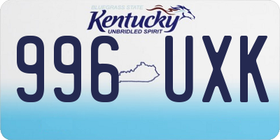 KY license plate 996UXK
