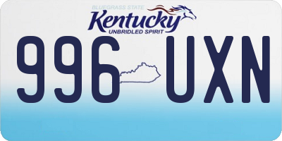 KY license plate 996UXN