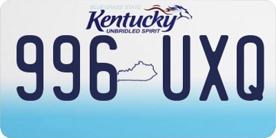 KY license plate 996UXQ