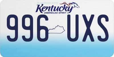 KY license plate 996UXS