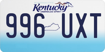 KY license plate 996UXT