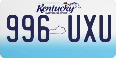 KY license plate 996UXU