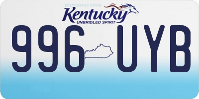 KY license plate 996UYB