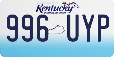 KY license plate 996UYP