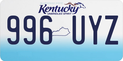 KY license plate 996UYZ